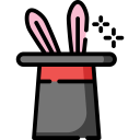 rabbit,bunny,animals,mammal,hat,entertainment,birthday and party,wild life,hands and gestures,magic,hobbies and free time,wand,fluffy,disappear,magic hat,magic trick,magician hat